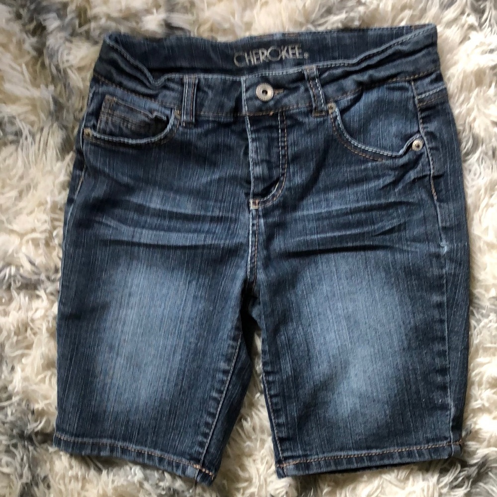 Cherokee Girls Straight Bermuda Style Denim Shorts